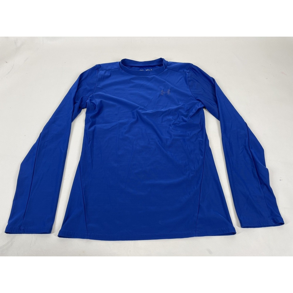 Under Armour Fitted‎ Heatgear Long Sleeve Shirt Youth Size XL Blue
